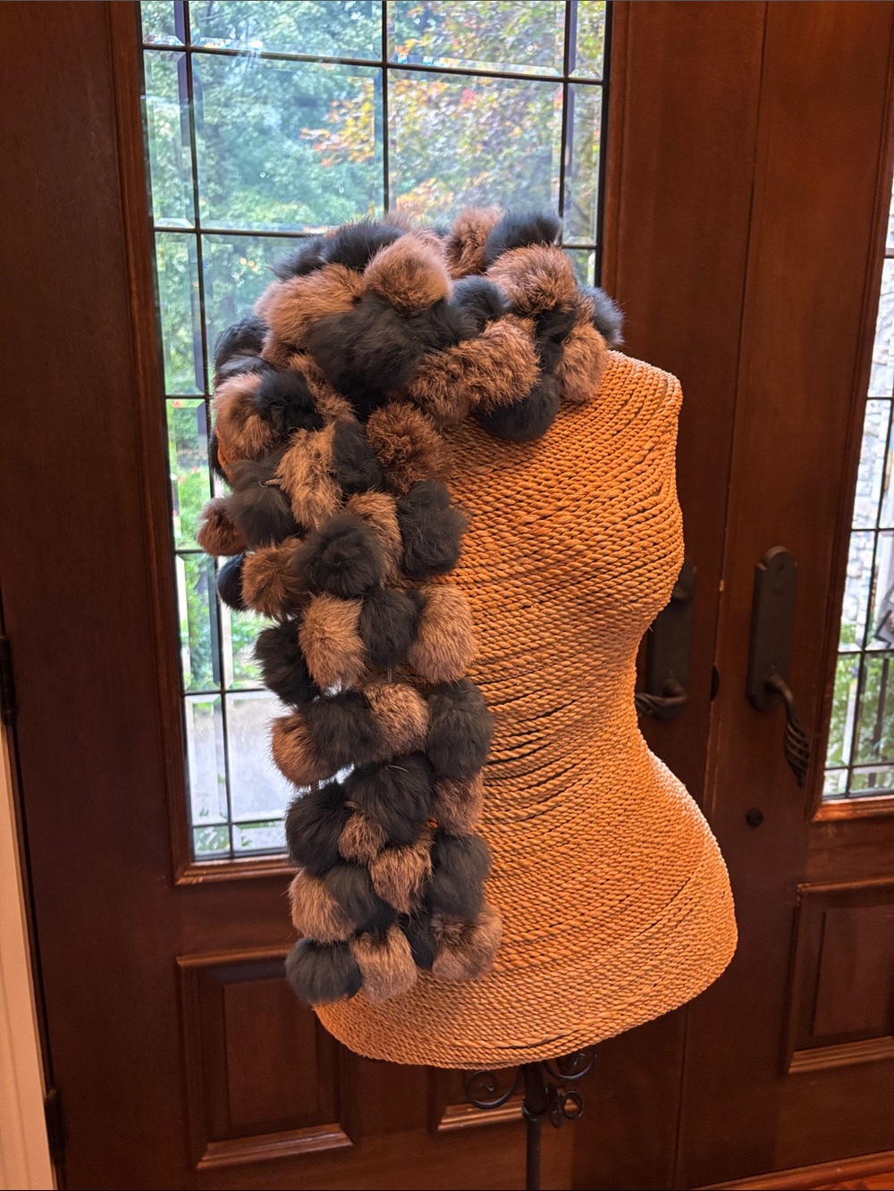 Real rabbit, fur scarf